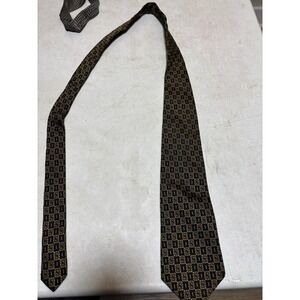 Sulka Men's Yellow & Gray Geometric Locks Silk Neck Tie 58"